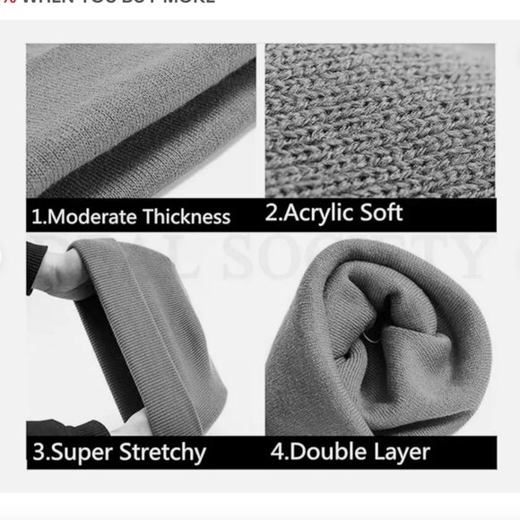 Unisex Knit Beanie Hat Cuffed Beanies - Picture 3 of 7